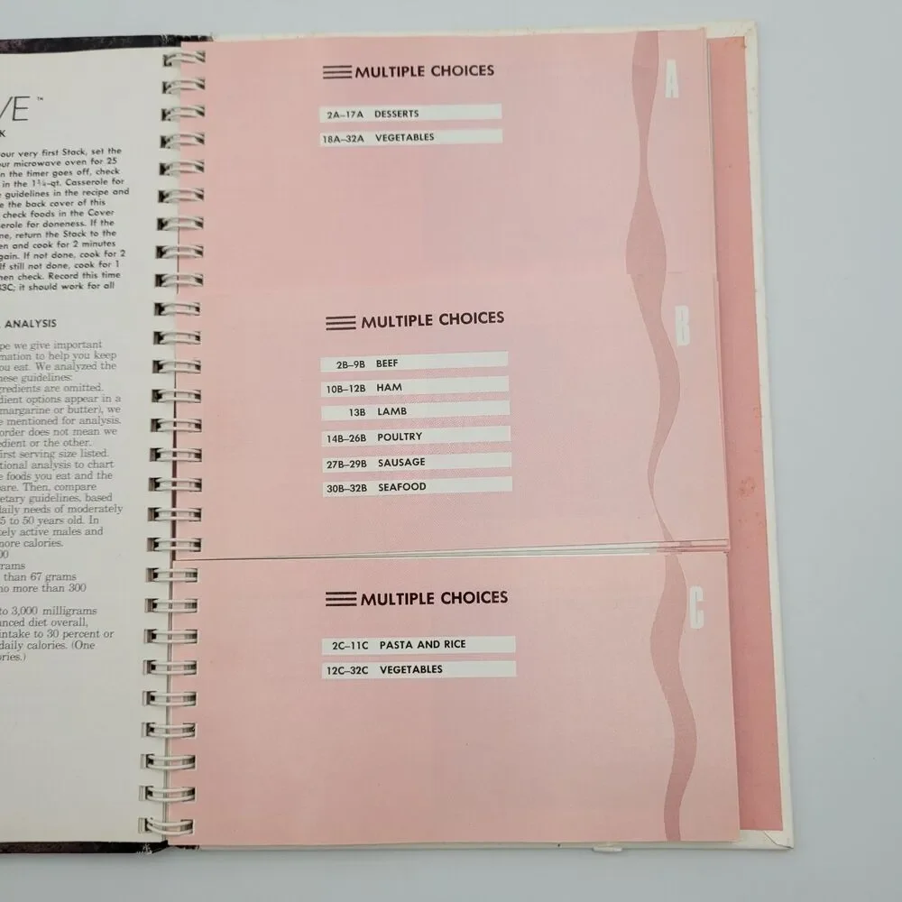 VTG Tupperwave Cookbook Microwave Stack Cooked Meals Spiral 33409 Tupperware